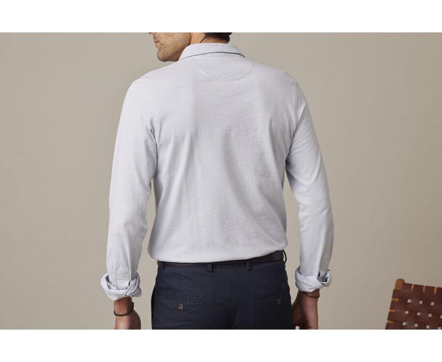 Polo manches longues homme Bleu Clair - AIDEN ML