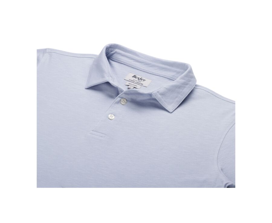 Polo manches longues homme Bleu Clair - AIDEN ML