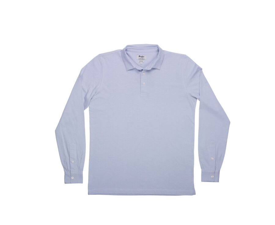 Polo manches longues homme Bleu Clair - AIDEN ML