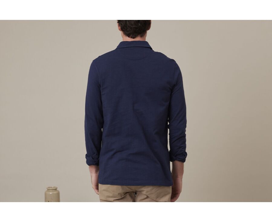 Polo manches longues homme Navy - AIDEN ML