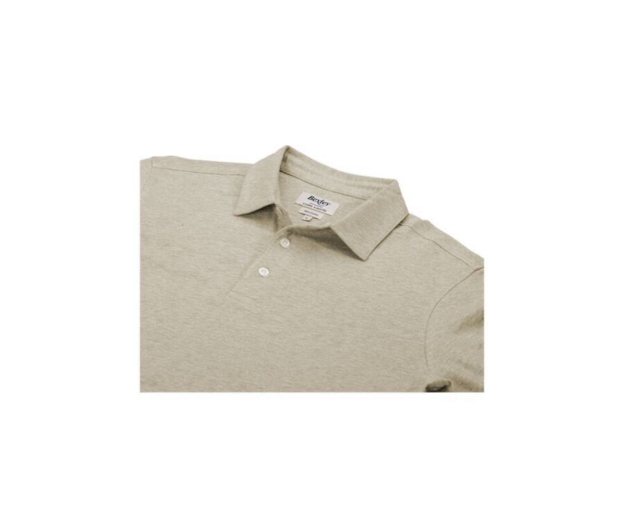 Polo manches longues homme Taupe Clair chiné - AIDEN ML