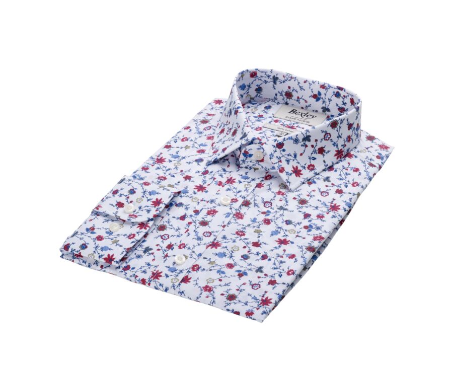 Chemise imprimée bleu rouge et beige - RODÉRIC