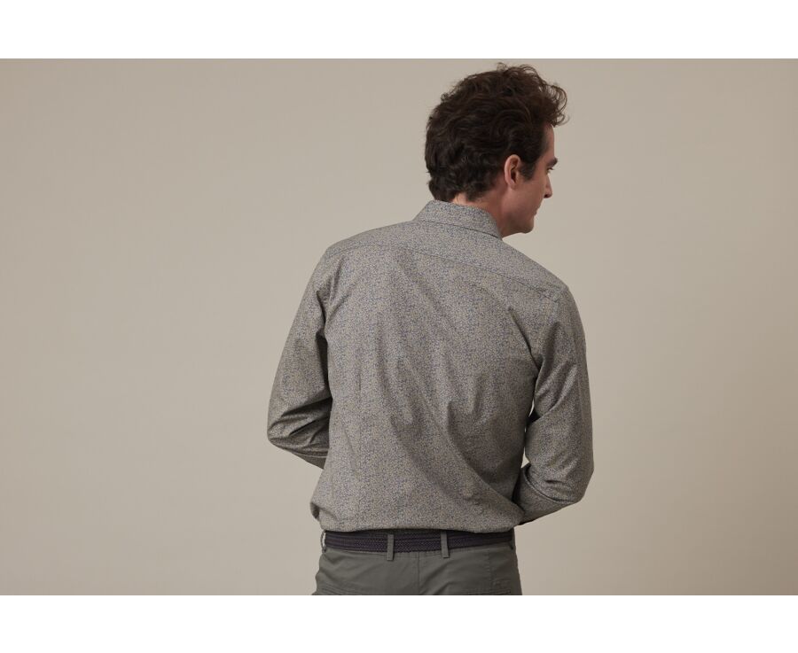 Chemise imprimée Bleue et Beige - ULDÉRIC