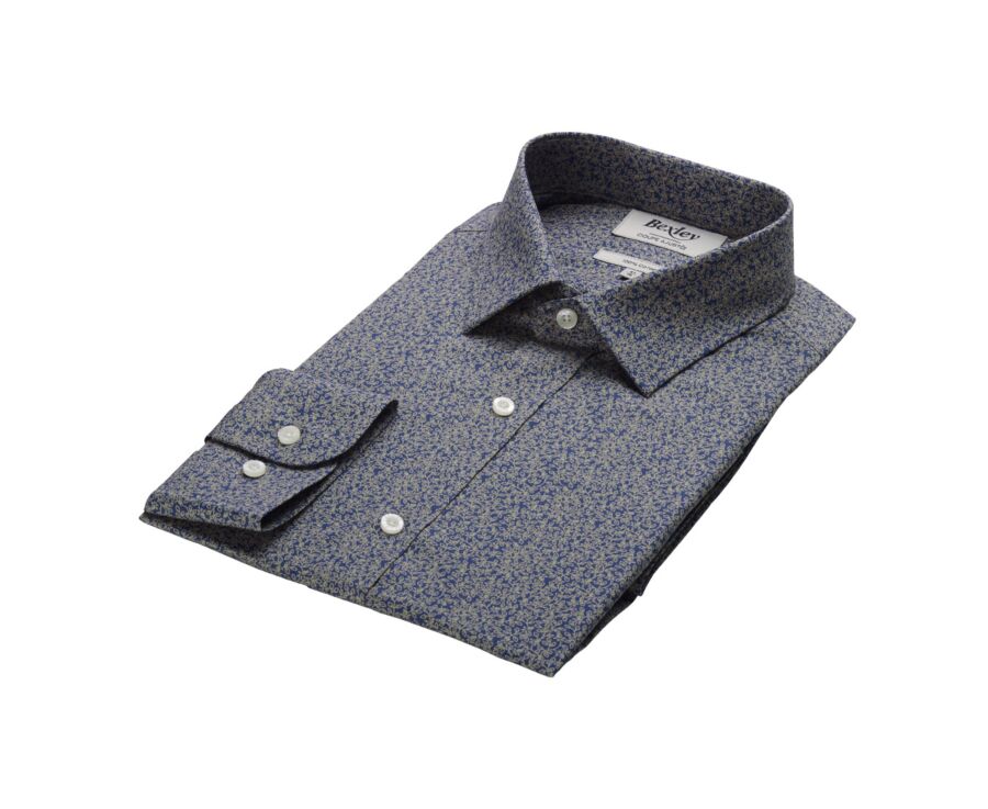Chemise imprimée Bleue et Beige - ULDÉRIC