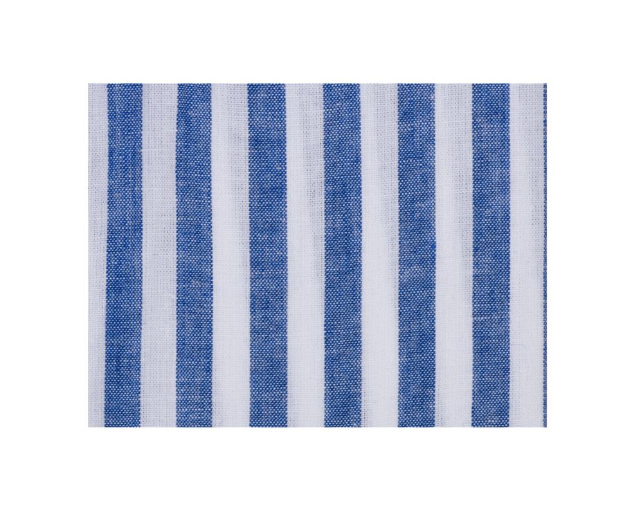 Chemise homme manches courtes bleu océan à rayures blanches - SALVIEN MC