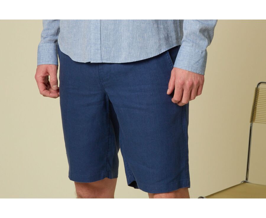 Bermuda lin Bleu Indigo - BORYS