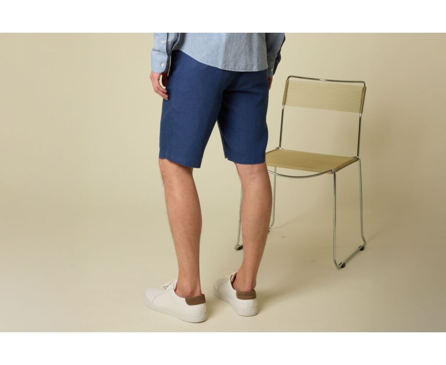 Bermuda lin Bleu Indigo - BORYS