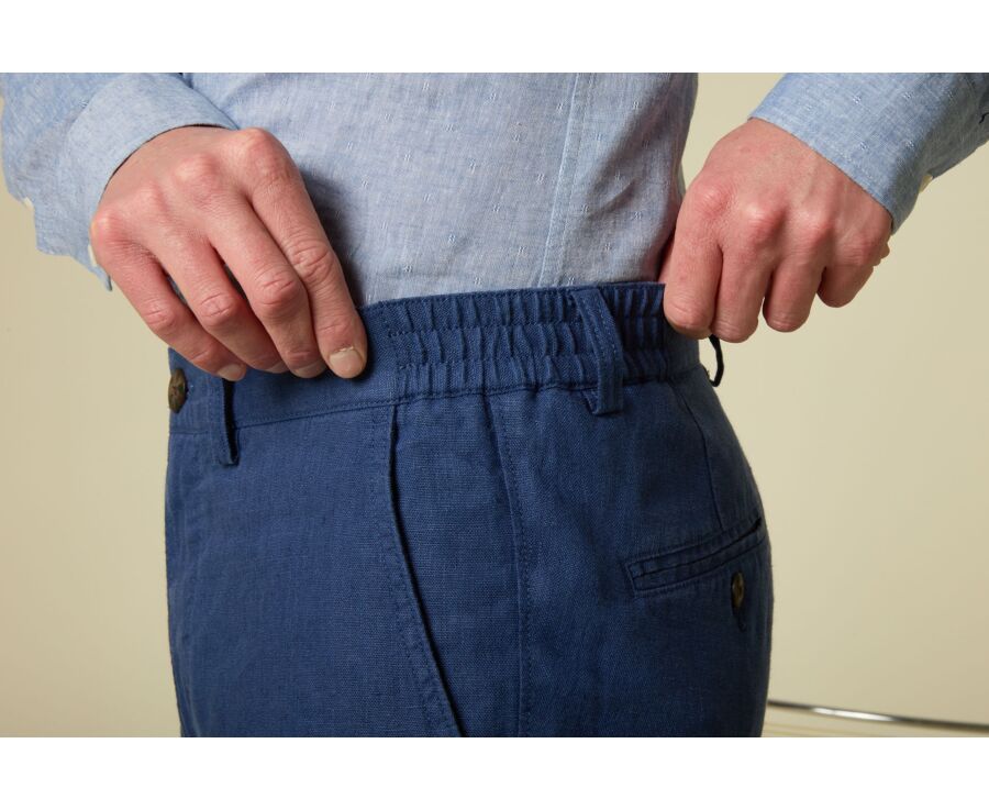 Bermuda lin Bleu Indigo - BORYS