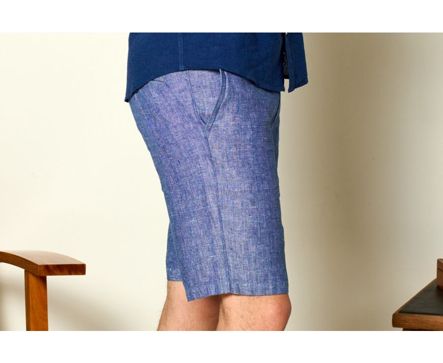 Bermuda lin Chambray Bleu - BORYS