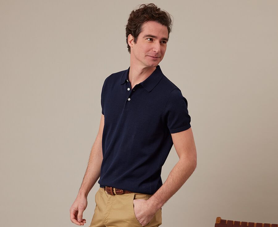 Polo homme marine - BRAIDEN