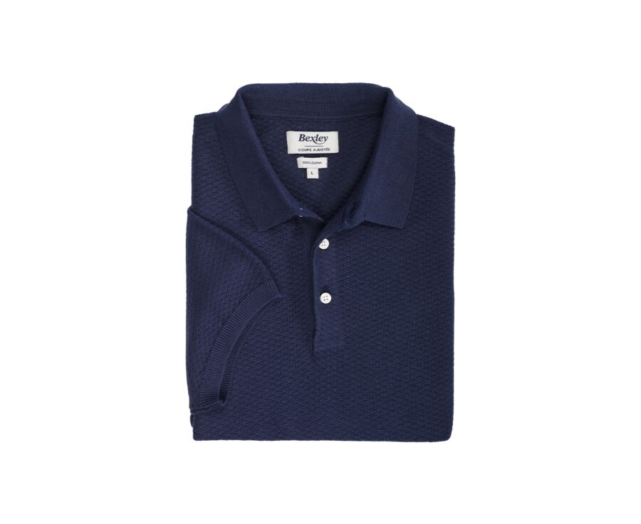 Polo homme texturé Bleu Pétrole - BRAIDEN