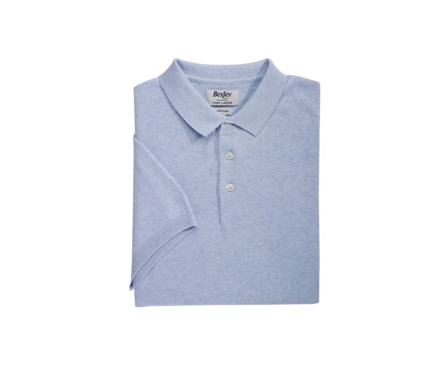 Polo homme Bleu Ciel Chiné - BRAIDEN