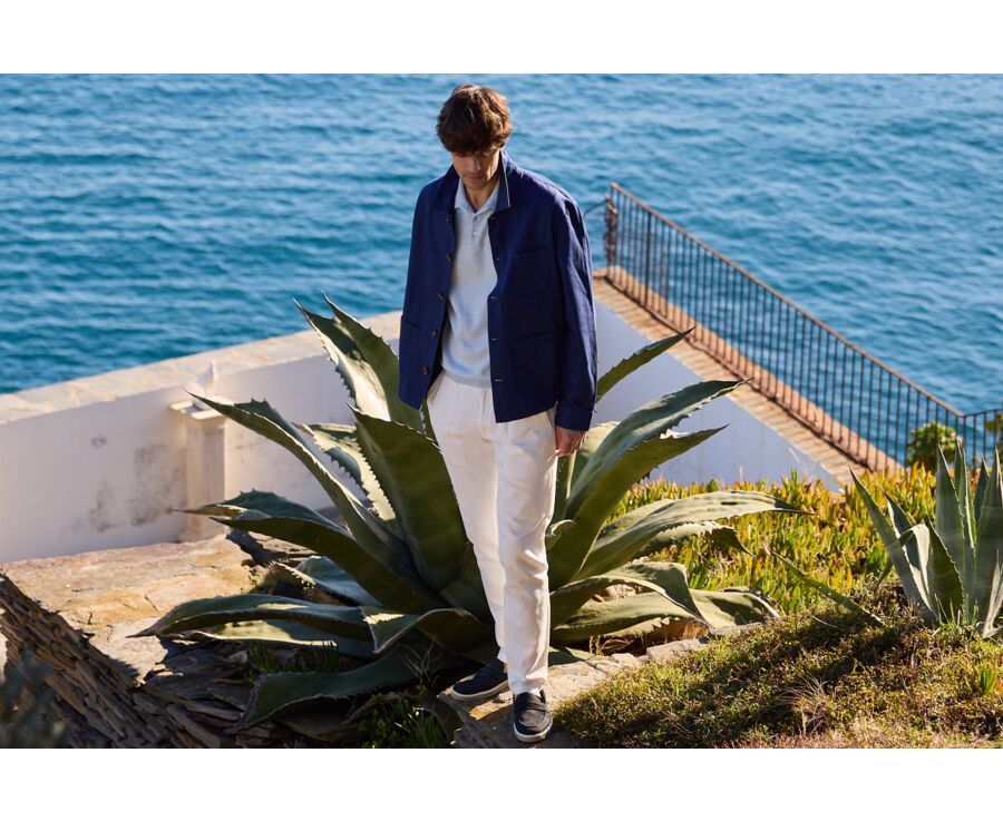 Polo homme Bleu Ciel Chiné - BRAIDEN