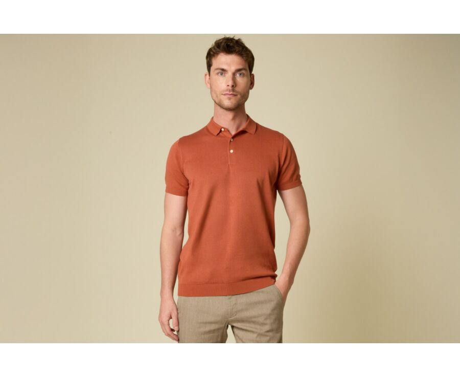 Polo habillé homme Terracotta - BRAIDEN II