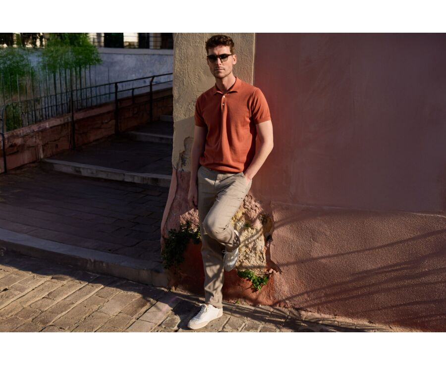 Polo habillé homme Terracotta - BRAIDEN II