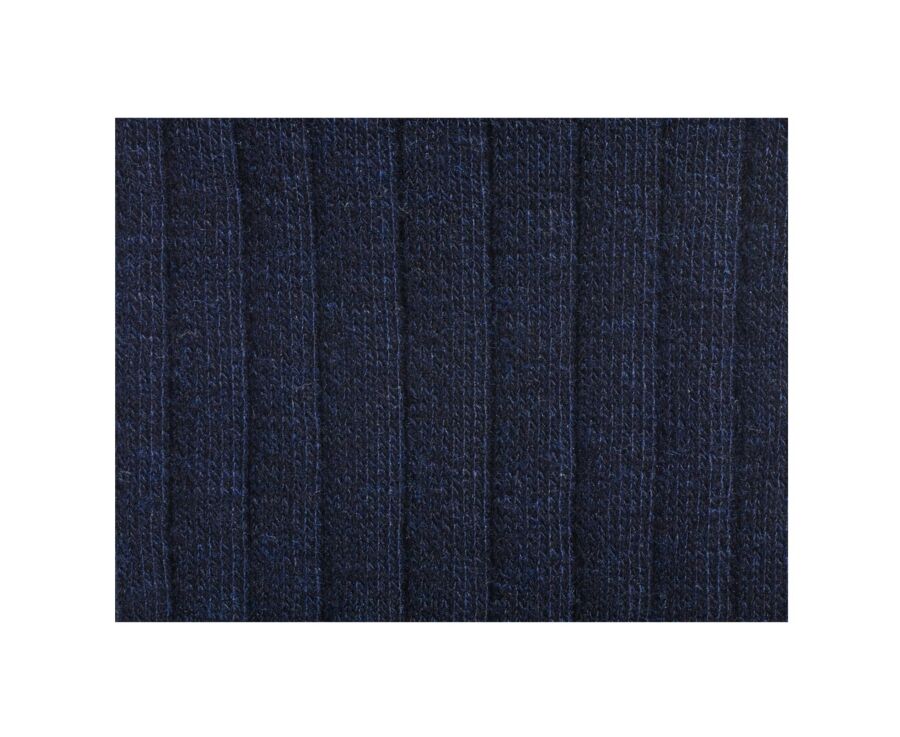 Chaussettes homme coton lin avec côtes Marine