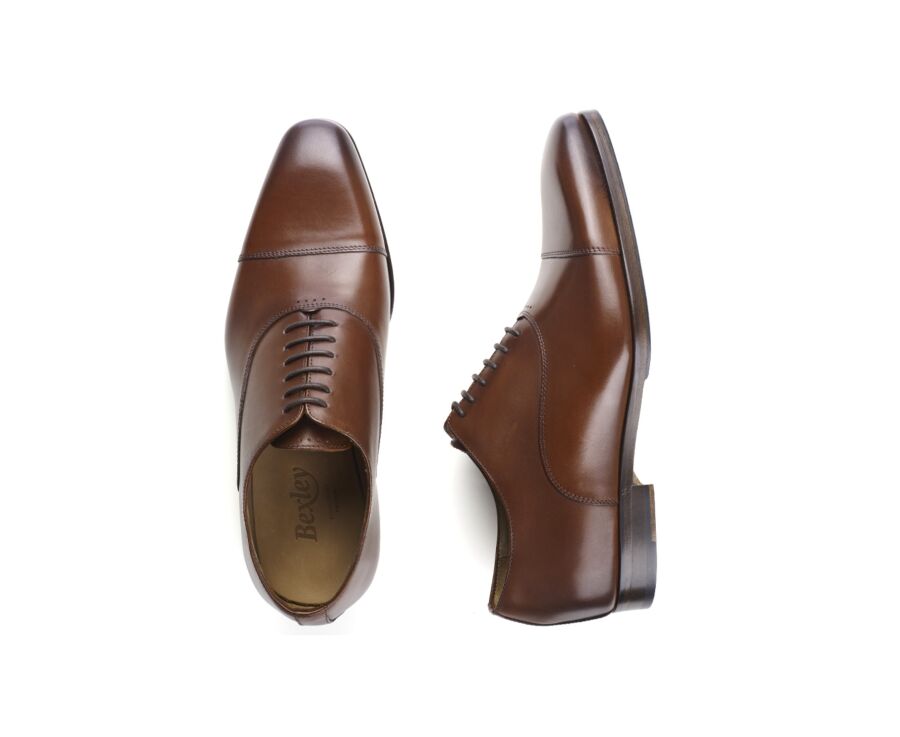 Richelieu Châtaigne patiné homme semelle cuir avec patin gomme - SPEZIA II PATIN