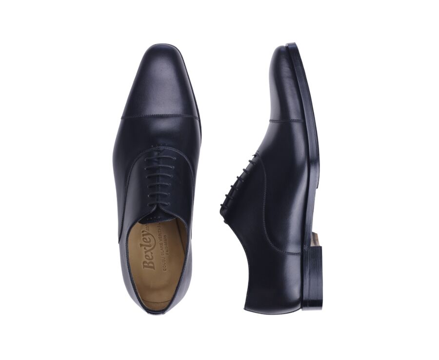 Richelieu noir patiné homme semelle cuir avec patin gomme - SPEZIA II PATIN