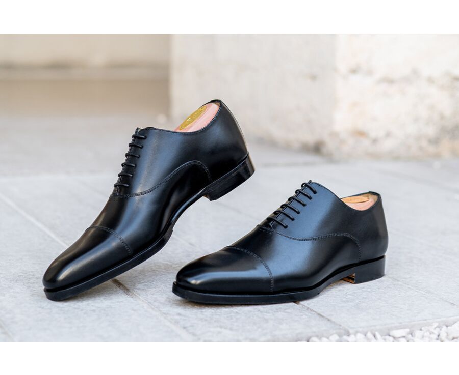 Richelieu noir homme semelle cuir avec patin gomme - SPEZIA II PATIN