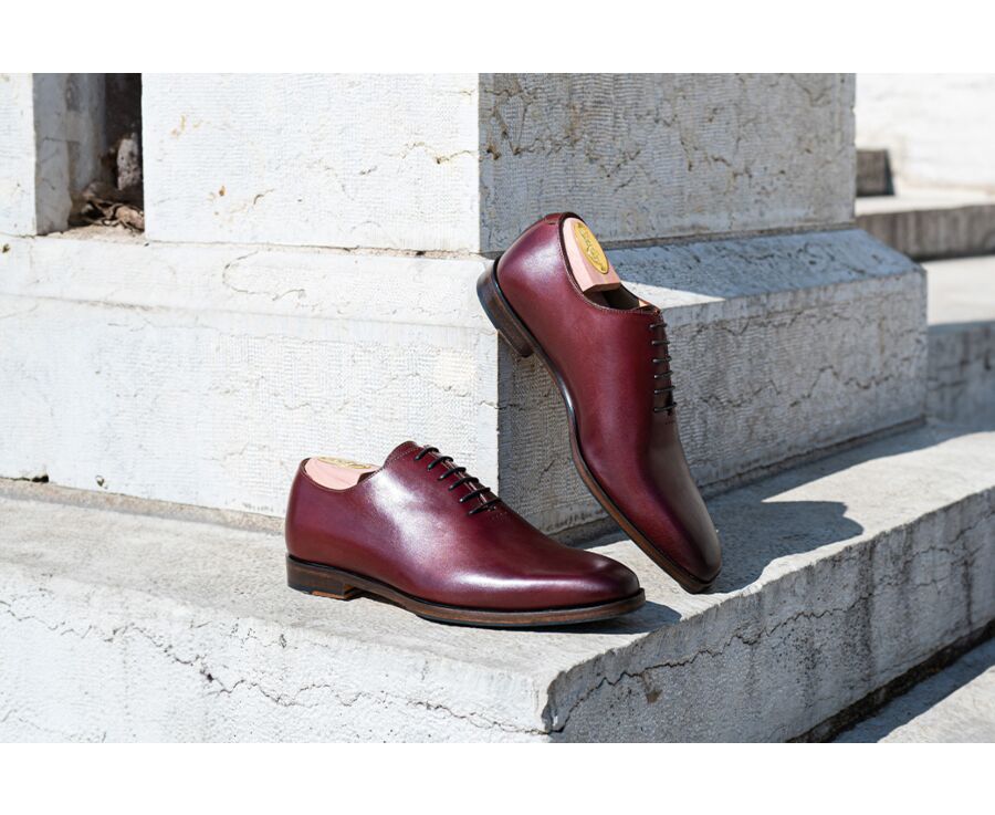 Richelieu homme Bordeaux Vif II semelle cuir avec patin - BELLAGIO PATIN