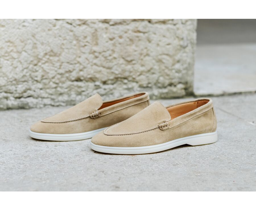 Mocassin homme Velours Beige - MANASOTA III