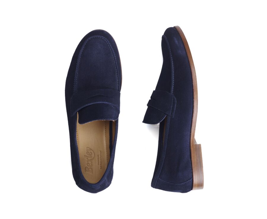 Mocassin homme cuir Velours Marine - DERVIO