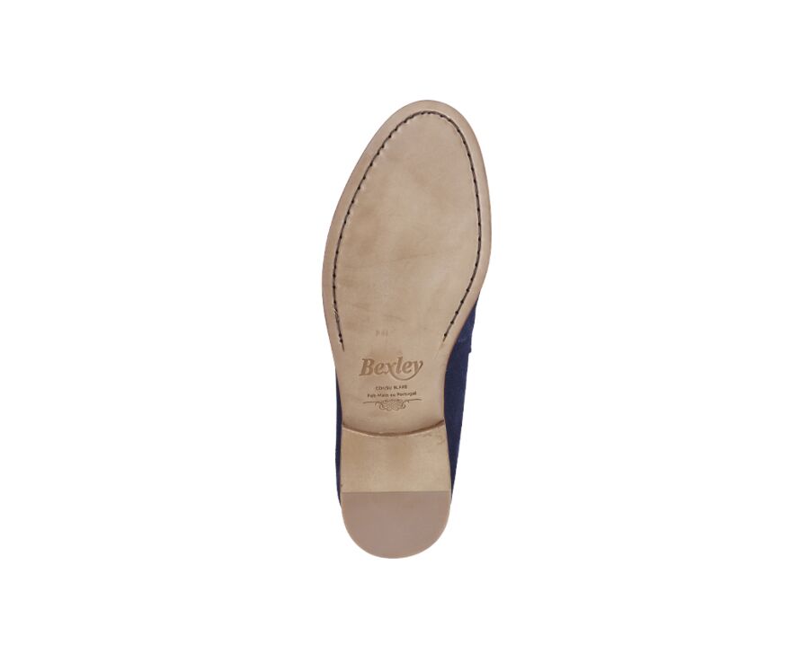 Mocassin homme cuir Velours Marine - DERVIO
