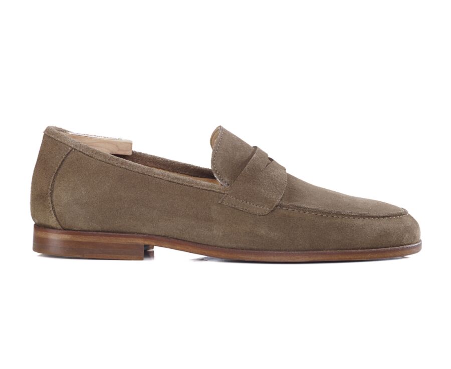 Mocassin homme cuir Velours Taupe - DERVIO