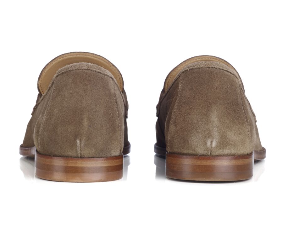 Mocassin homme cuir Velours Taupe - DERVIO
