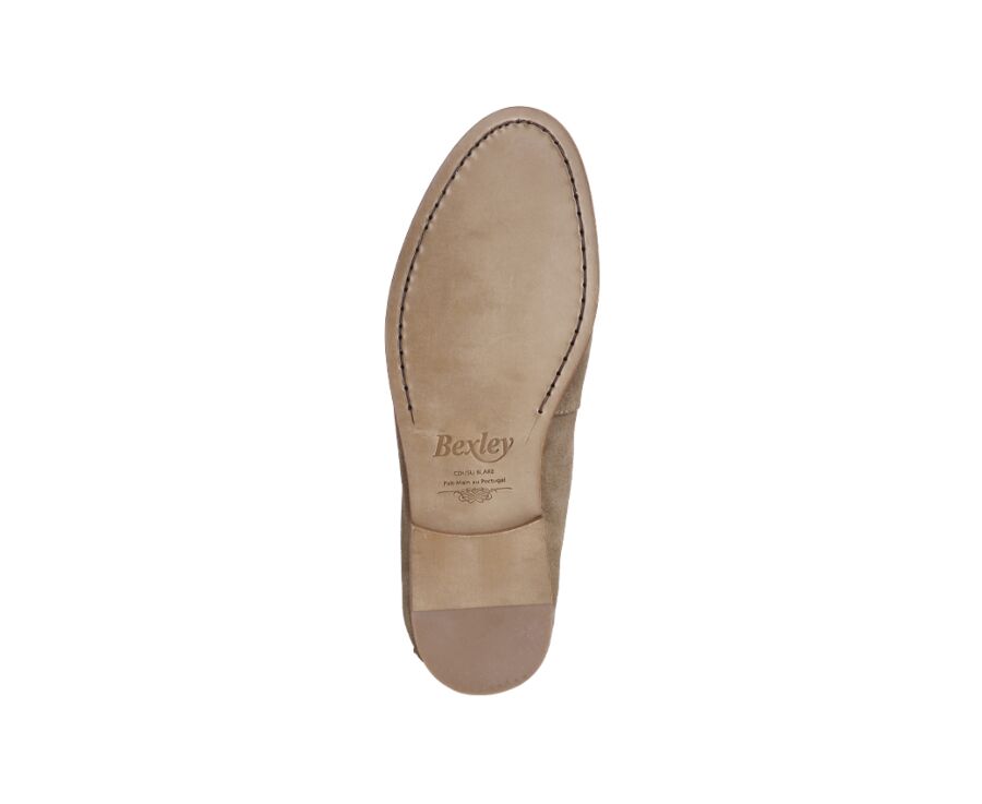 Mocassin homme cuir Velours Taupe - DERVIO