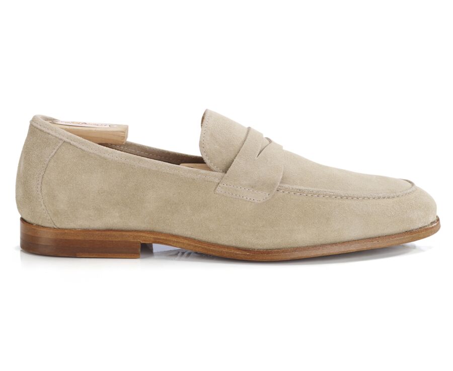 Mocassin pour homme Velours Beige foncé - DERVIO