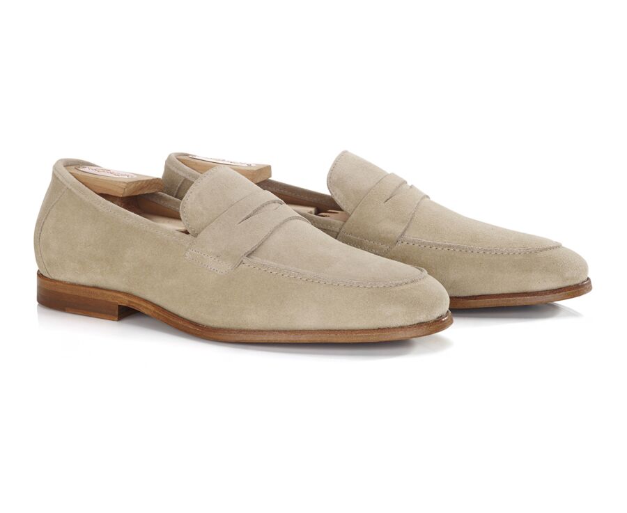 Mocassin pour homme Velours Beige foncé - DERVIO