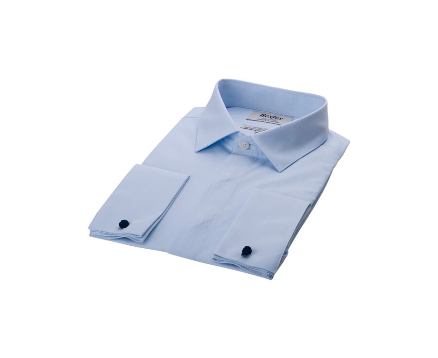 Chemise Bleu Pâle à boutons de manchettes - OLIVIO