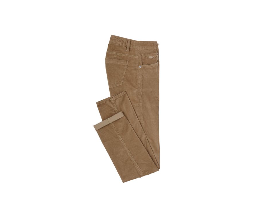 Pantalon 5 poches velours homme Camel - KARS