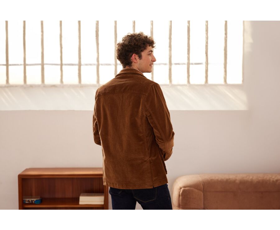 Veste saharienne en velours Camel foncé - FLORENCIEN