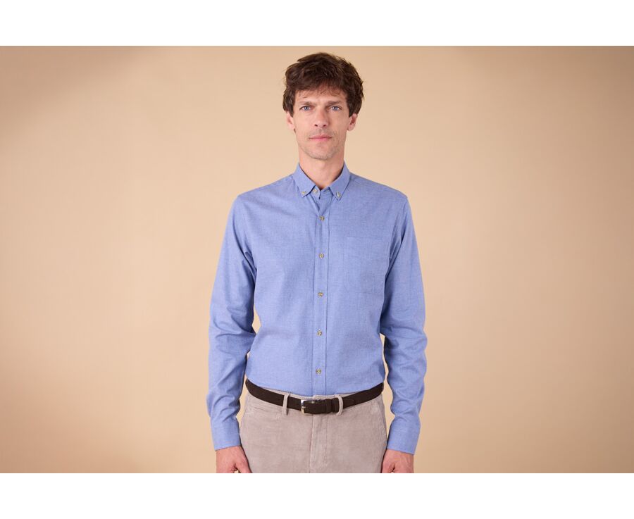 Chemise flanelle - Bleu Chiné - ANDER