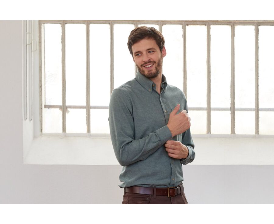 Chemise flanelle Vert Tilleul - ANDER