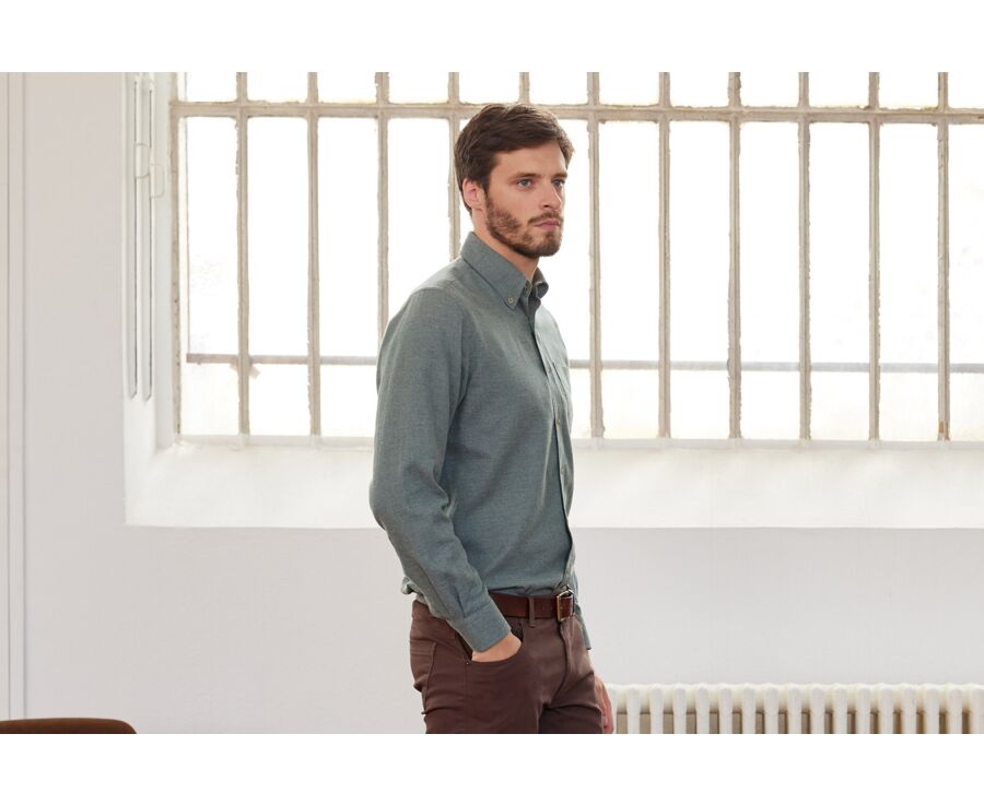 Chemise flanelle Vert Tilleul - ANDER