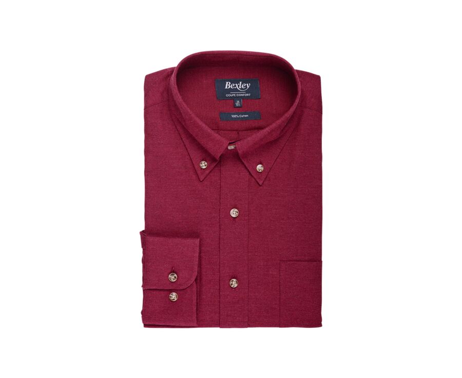 Chemise flanelle - Rouge Bordeaux - ANDER