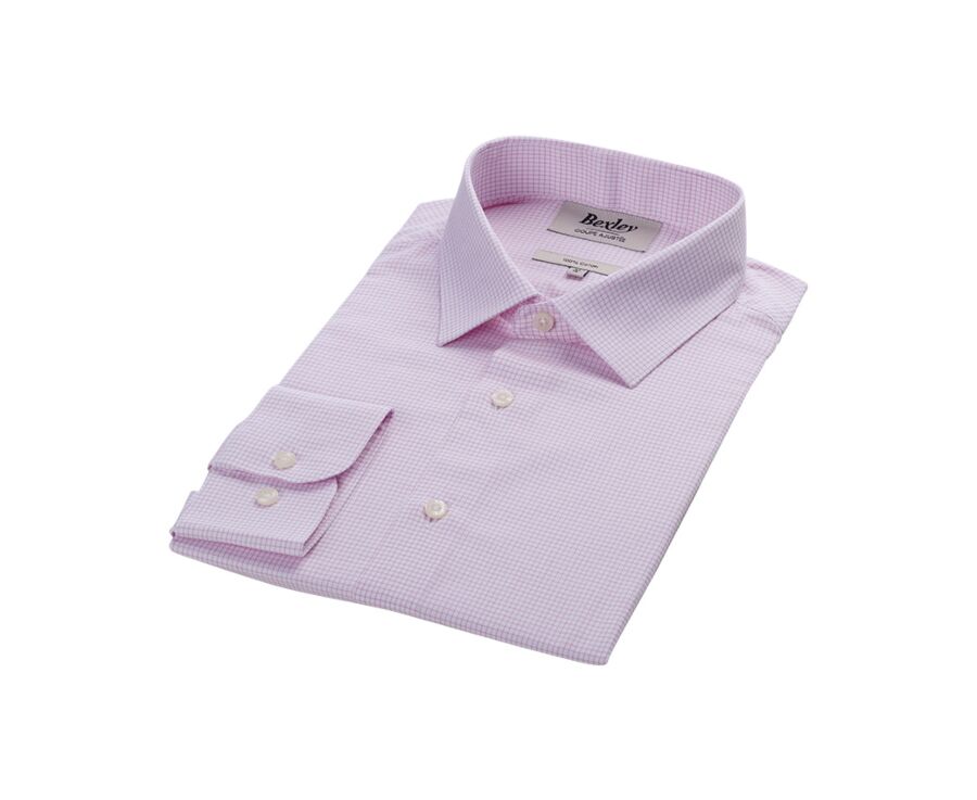 Chemise twill Blanche à carreaux Rose Clair homme  - MARTINIEN
