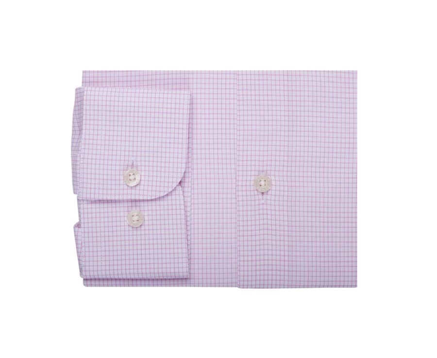 Chemise twill Blanche à carreaux Rose Clair homme  - MARTINIEN