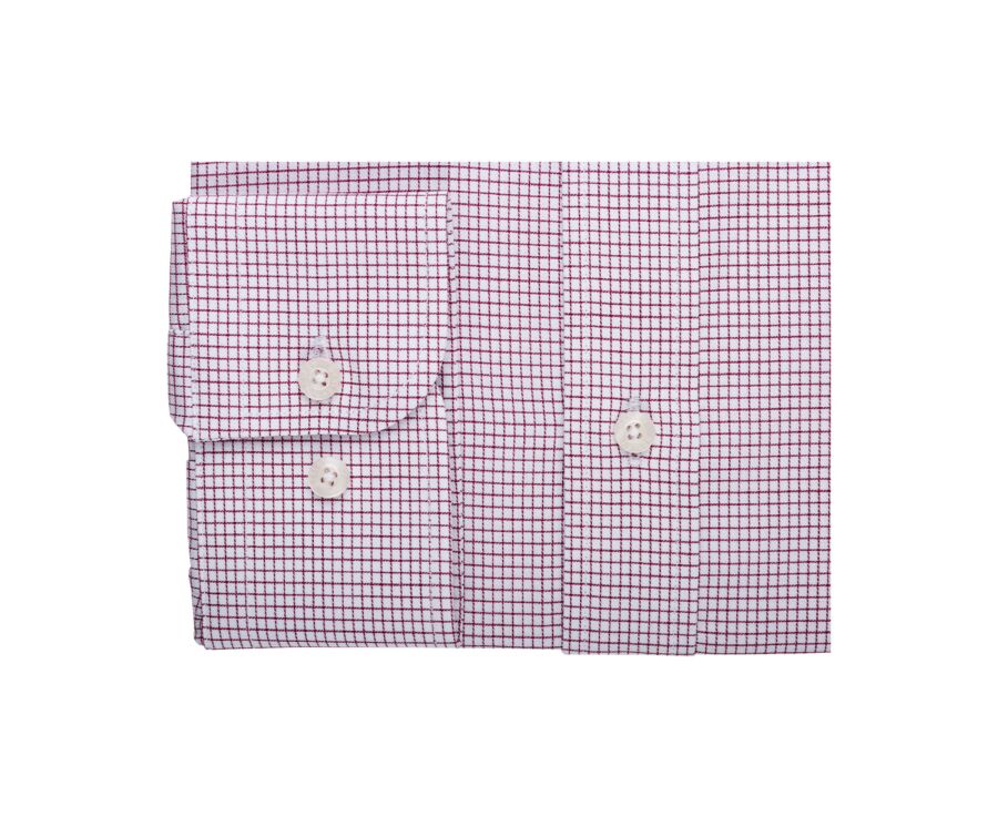 Chemise twill Blanche à carreaux Bordeaux homme  - MARTINIEN