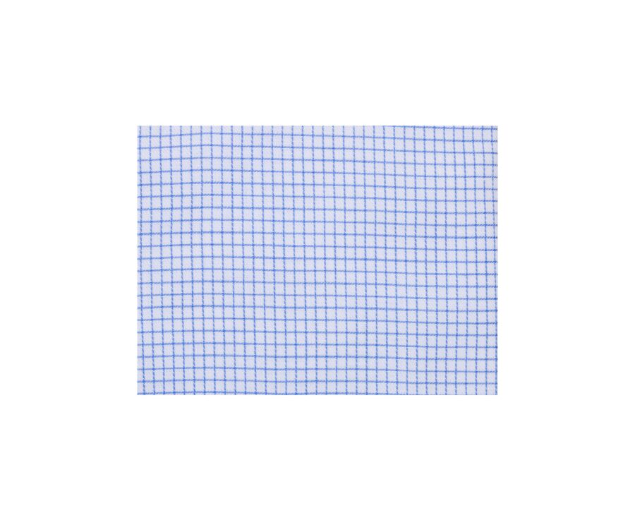Chemise twill blanc à petits carreaux bleu - STELLAN 