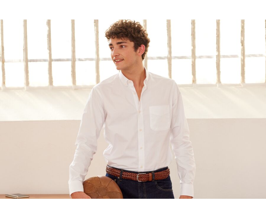 Chemise Blanche 100% coton - Col américain - EVHAN
