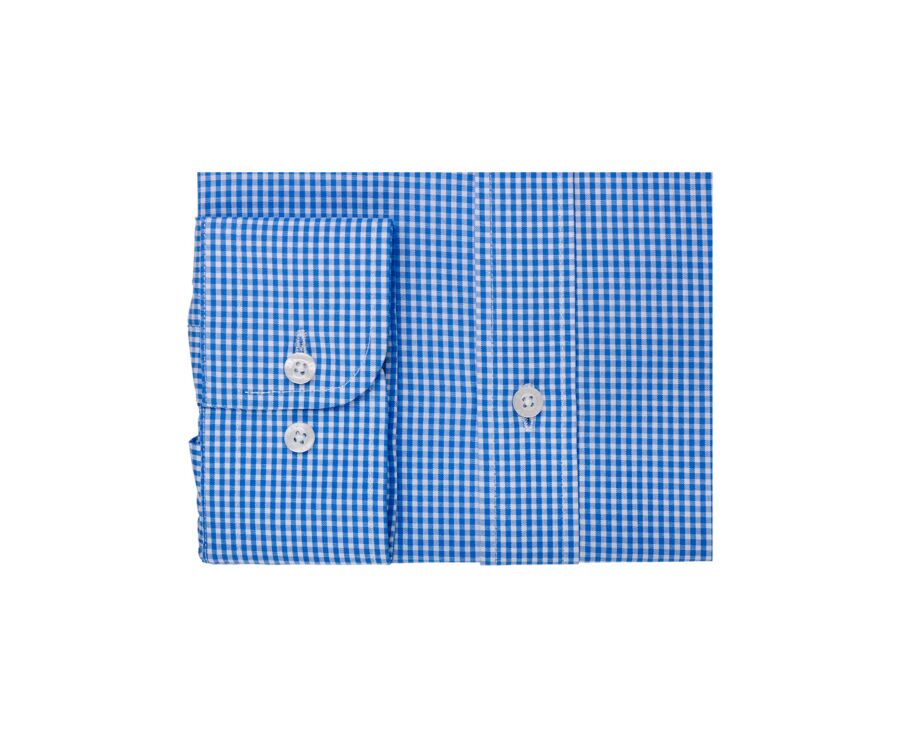 Chemise coton bleu clair et Blanc - Col français - VALAIRE