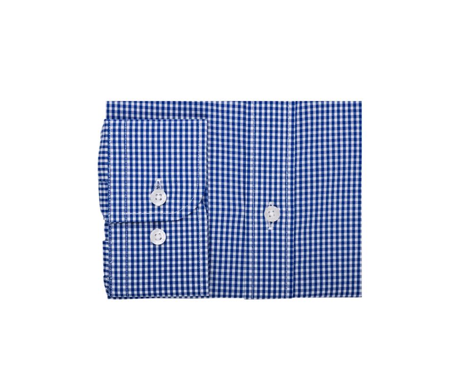 Chemise coton bleu et Blanc - Col français - VALAIRE
