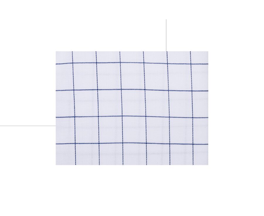 Chemise blanche carreaux bleus - Col français - SERGIUS