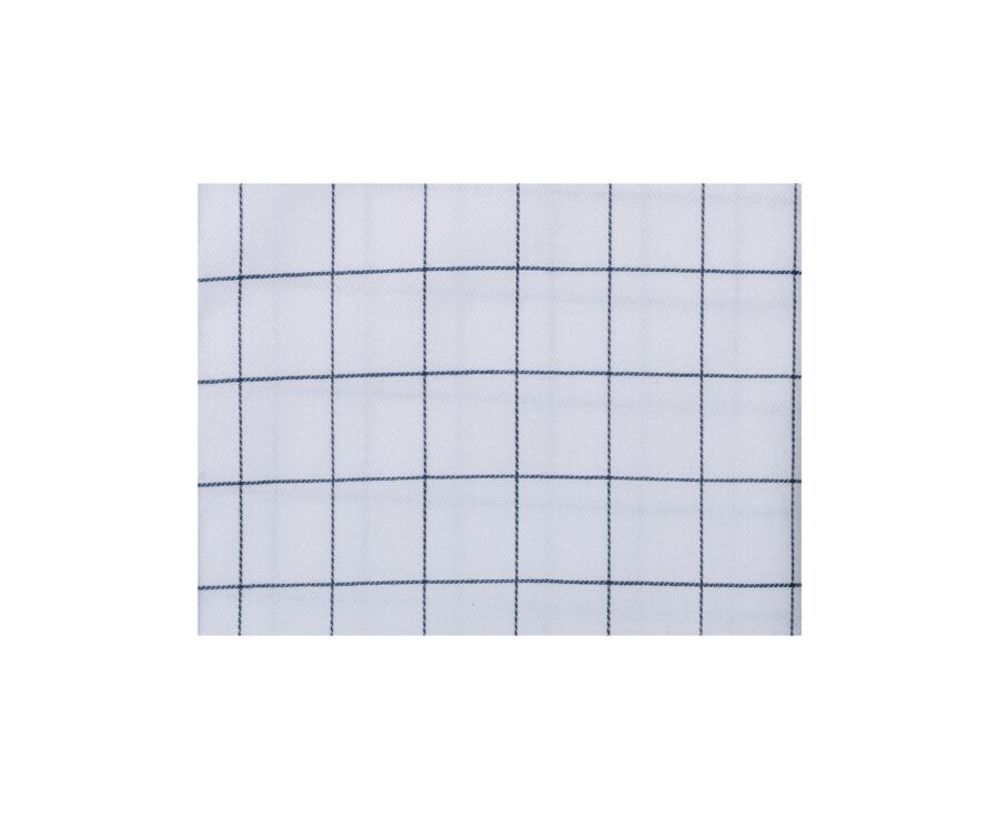 Chemise blanche carreaux vert - Col français - SERGIUS