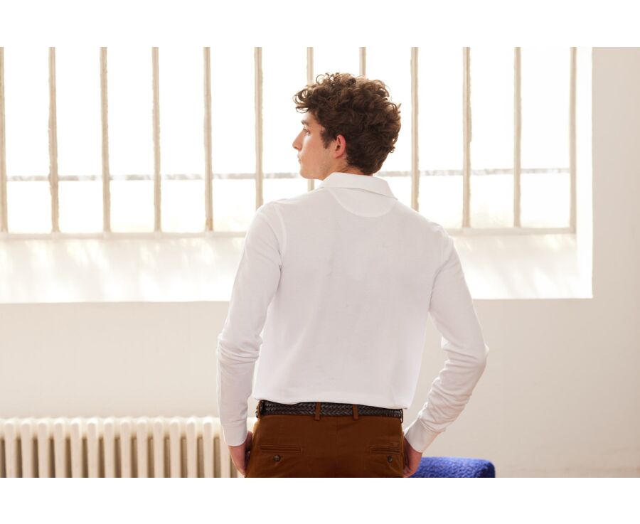 Polo manches longues homme Blanc - ALEC II ML