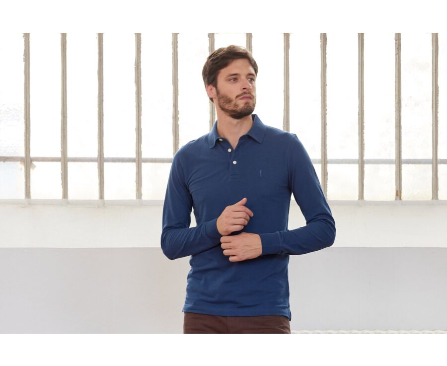Polo manches longues homme Bleu  - ALEC II ML